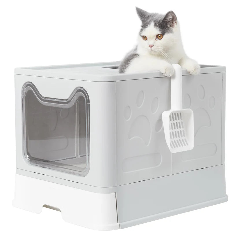 Woof1™ Roomy Litter Box with Foldable Lid